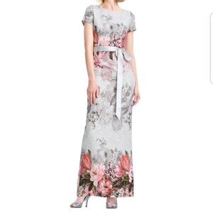 Adrianna Papell Matelassé Floral Jacquard Column Gown